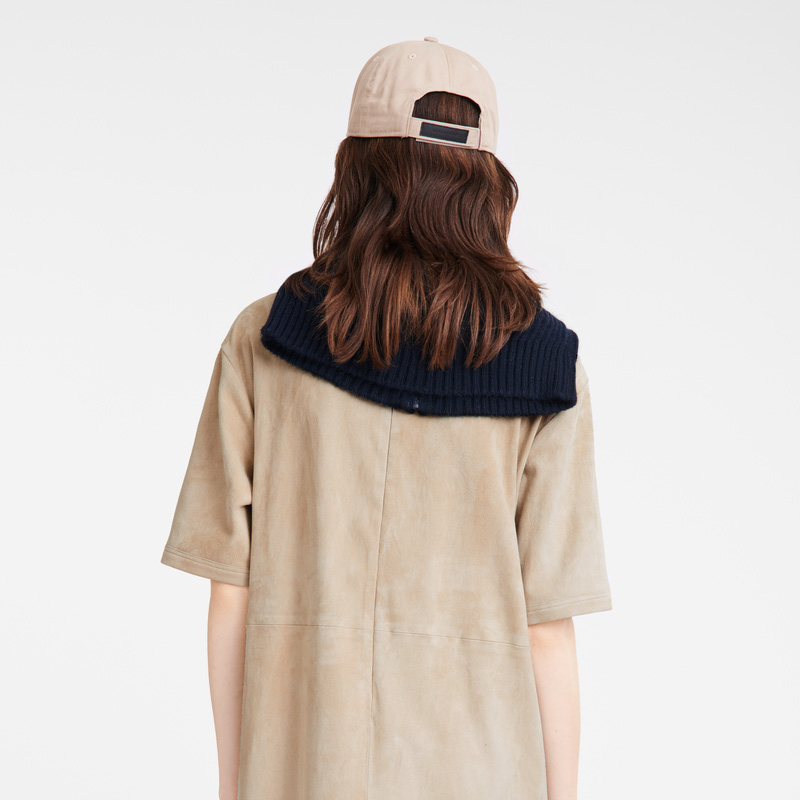 Longchamp | Leather long dress Linen - Leather | Linen