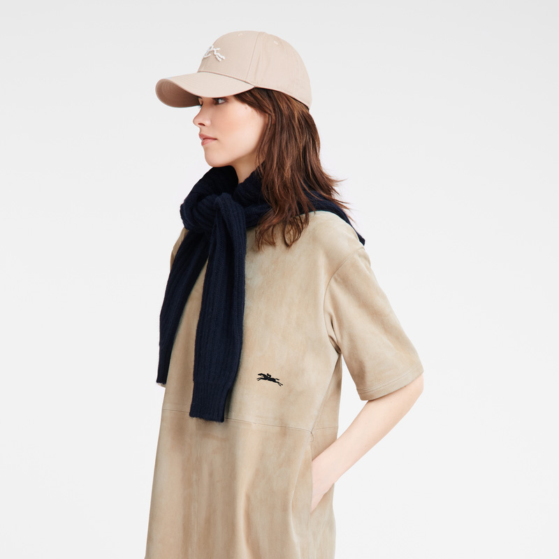 Longchamp | Leather long dress Linen - Leather | Linen