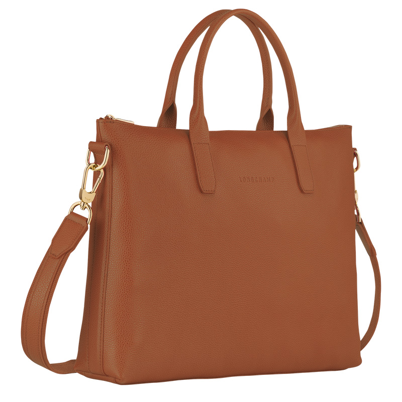 Longchamp | Le Foulonné S Briefcase Caramel - Leather | Caramel