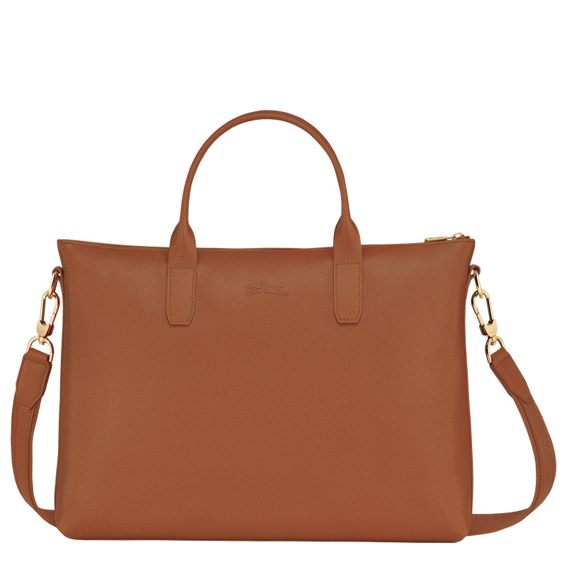 Longchamp | Le Foulonné S Briefcase Caramel - Leather | Caramel