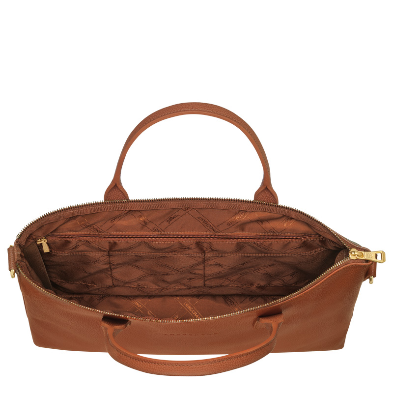 Longchamp | Le Foulonné S Briefcase Caramel - Leather | Caramel
