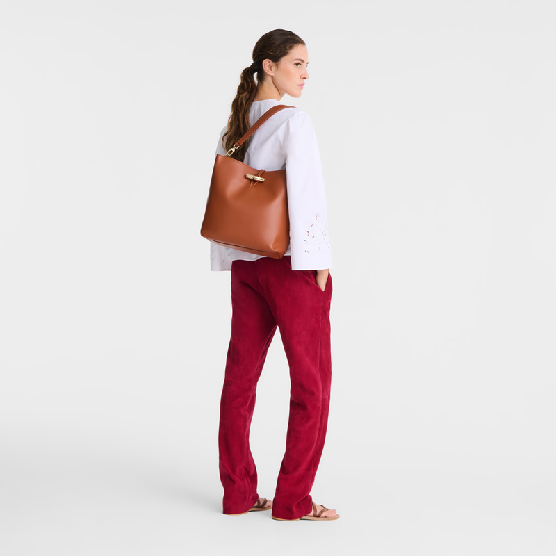 Longchamp | Le Roseau M Hobo bag Bark - Leather | Bark