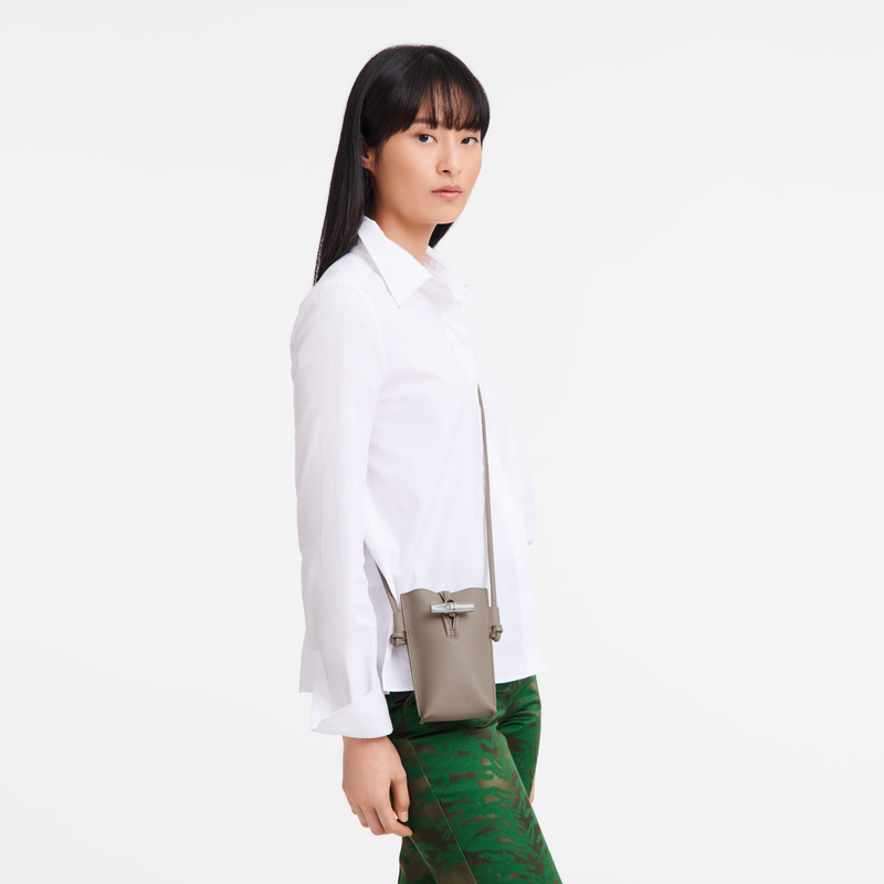 Longchamp | Le Roseau Phone case Clay - Leather | Clay