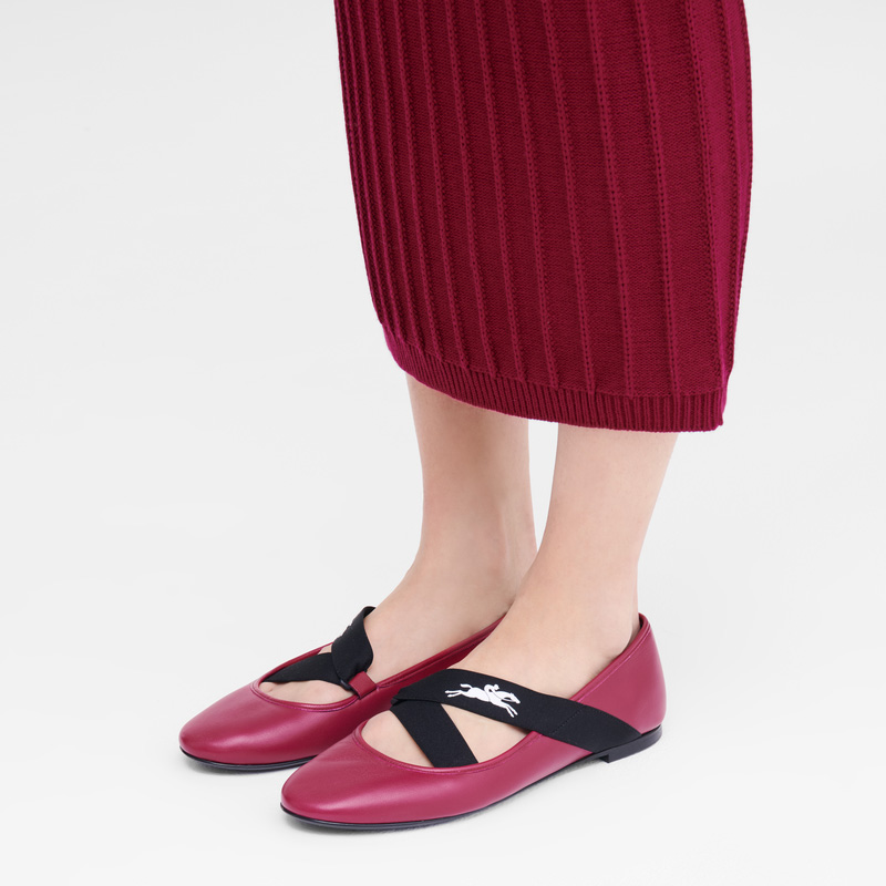 Longchamp | Energy Ballerinas Beetroot - Leather | Beetroot