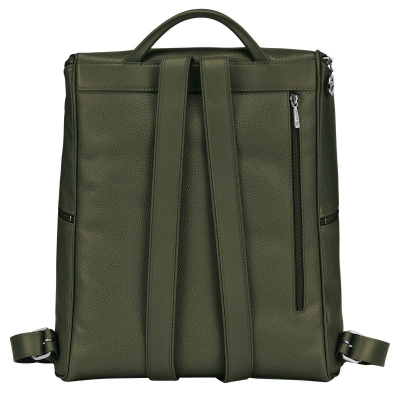 Longchamp | Le Foulonné Backpack Khaki - Leather | Khaki