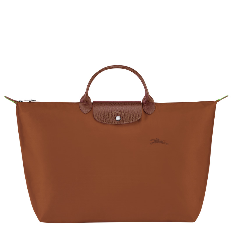 Longchamp | Le Pliage Green L Travel bag Cognac - Recycled canvas | Cognac