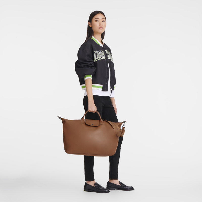 Longchamp | Le Pliage Xtra L Travel bag Cognac - Leather | Cognac