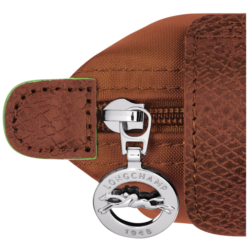 Longchamp | Le Pliage Green Coin purse Cognac - Recycled canvas | Cognac