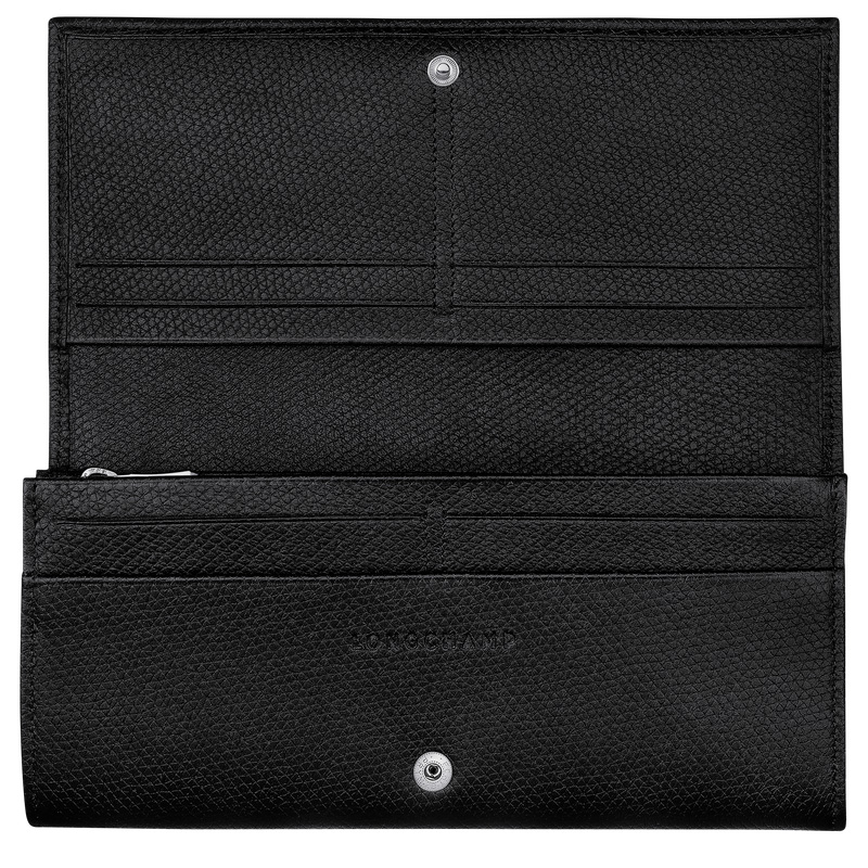 Longchamp | Le Roseau Flap wallet Black - Leather | Black