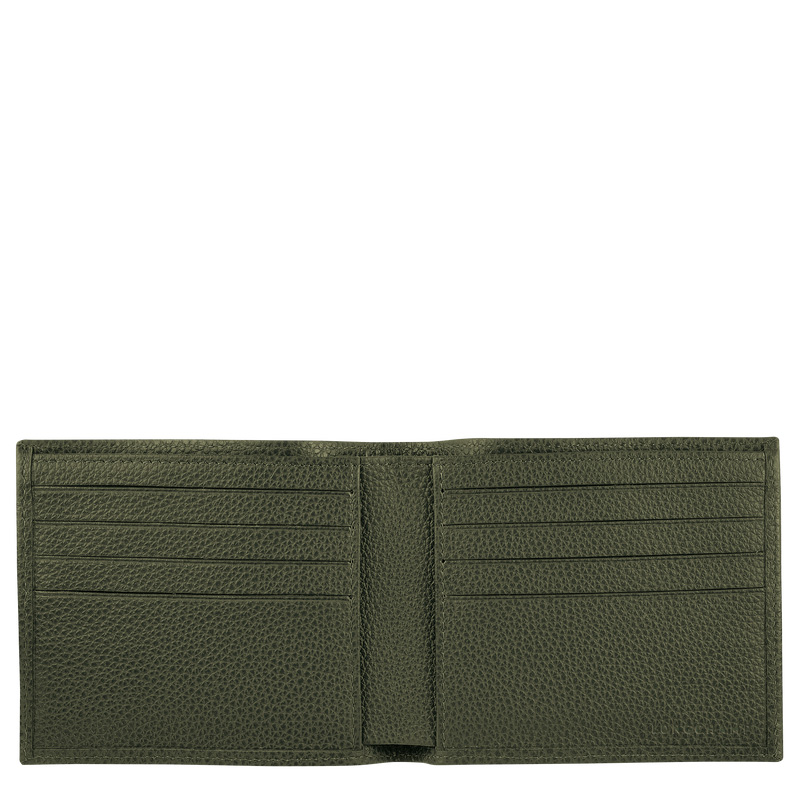 Longchamp | Le Foulonné Wallet Khaki - Leather | Khaki