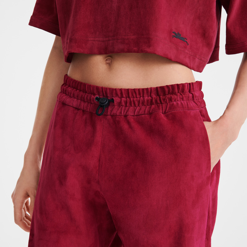 Longchamp | Leather straight pants Beetroot - Leather | Beetroot