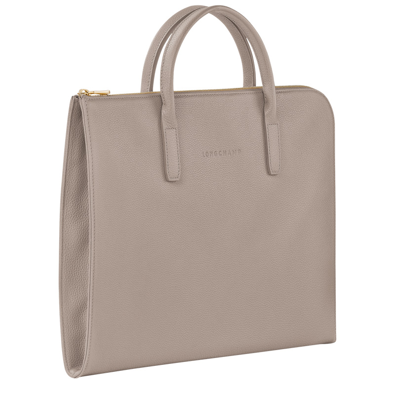 Longchamp | Le Foulonné S Briefcase Turtledove - Leather | Turtledove