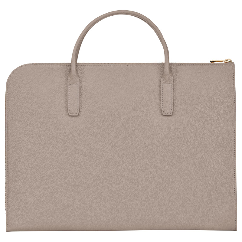 Longchamp | Le Foulonné S Briefcase Turtledove - Leather | Turtledove
