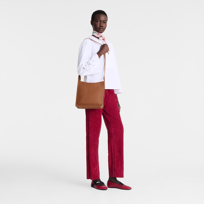 Longchamp | Le Foulonné M Crossbody bag Caramel - Leather | Caramel