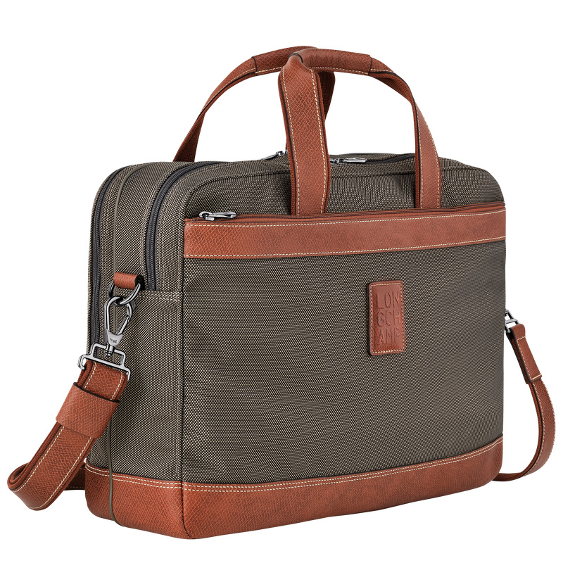 Longchamp | Boxford L Briefcase Brown - Recycled canvas | Brown