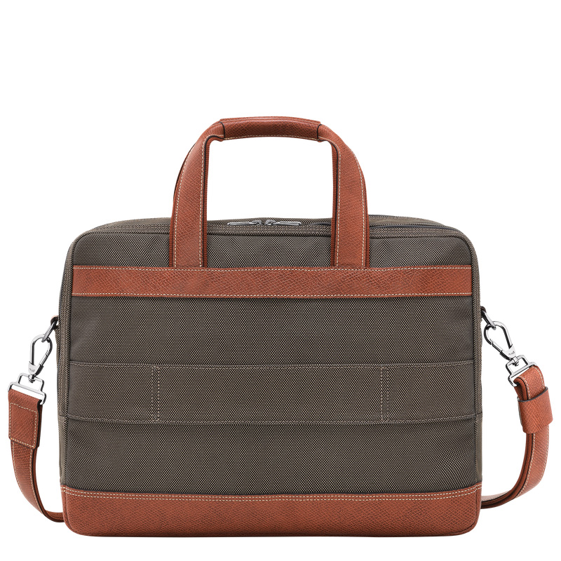Longchamp | Boxford L Briefcase Brown - Recycled canvas | Brown