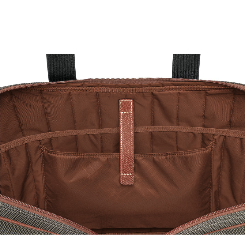 Longchamp | Boxford L Briefcase Brown - Recycled canvas | Brown