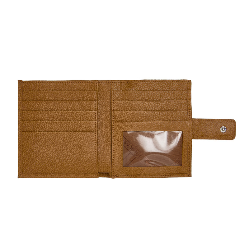 Longchamp | Le Foulonné Compact wallet Walnut - Leather | Walnut