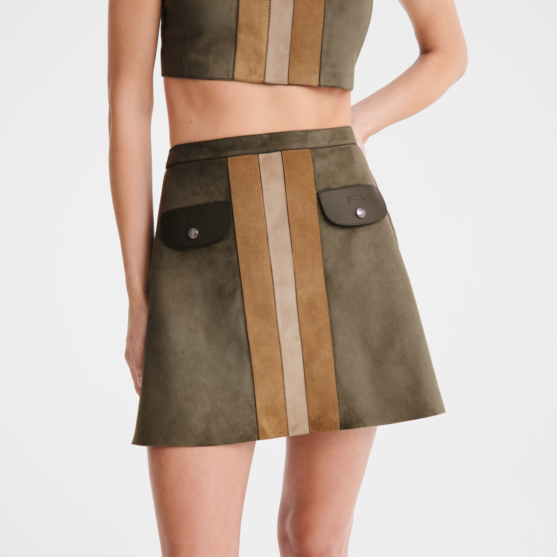 Longchamp | Skirt Khaki - Leather | Khaki