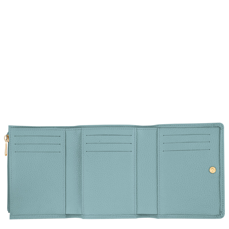 Longchamp | Le Foulonné Wallet Eucalyptus - Leather | Eucalyptus