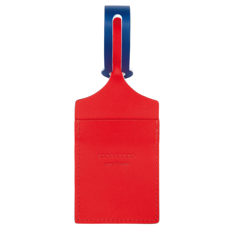 Longchamp | LGP Travel Luggage tag Red - Leather | Red/Navy