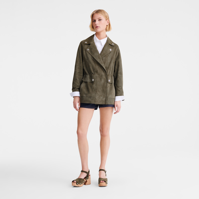 Longchamp | Safari jacket Khaki - Leather | Khaki