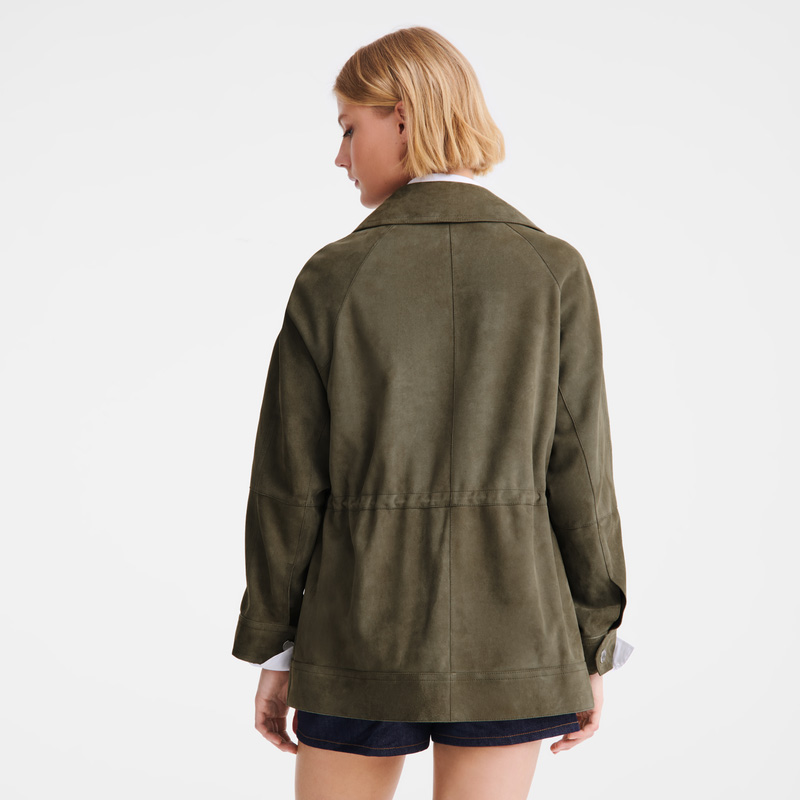 Longchamp | Safari jacket Khaki - Leather | Khaki