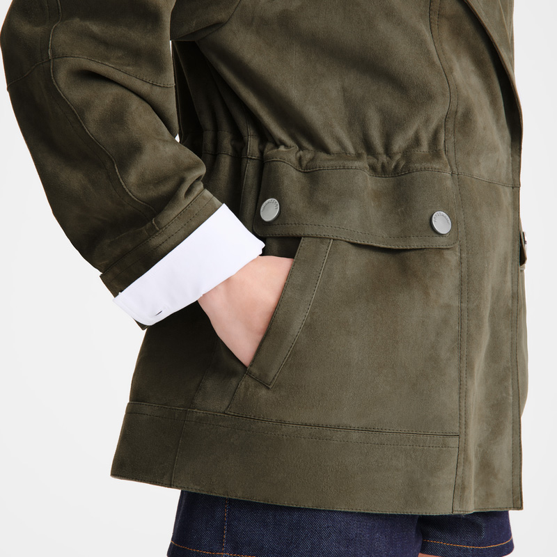 Longchamp | Safari jacket Khaki - Leather | Khaki