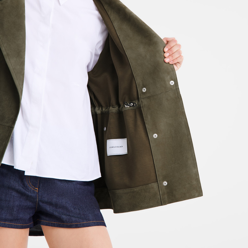 Longchamp | Safari jacket Khaki - Leather | Khaki