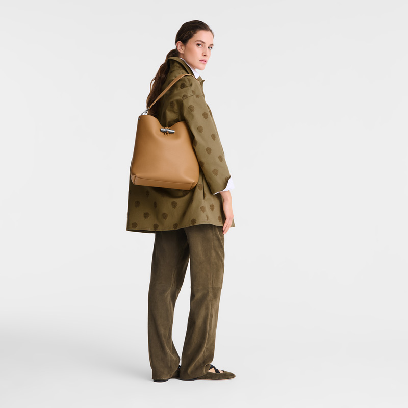 Longchamp | Le Roseau M Shoulder bag Walnut - Leather | Walnut