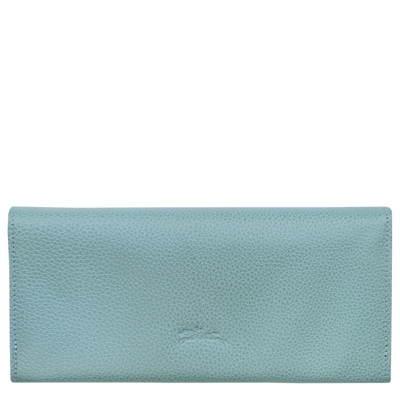 Longchamp | Le Foulonné Continental wallet Eucalyptus - Leather | Eucalyptus