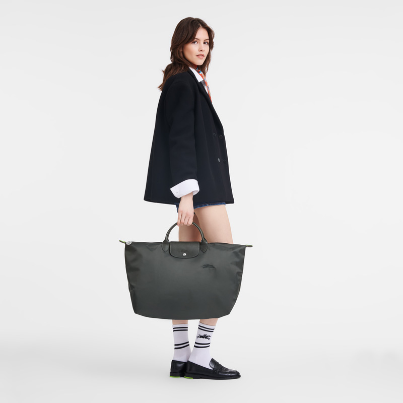 Longchamp | Le Pliage Green L Travel bag Graphite - Recycled canvas | Graphite