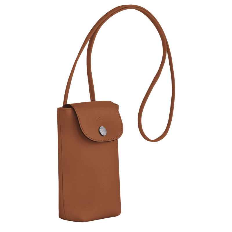 Longchamp | Le Pliage Xtra Phone case with leather lace Cognac - Leather | Cognac