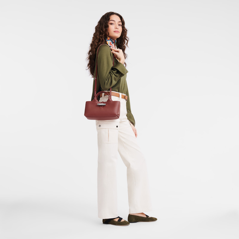 Longchamp | Le Roseau S Handbag Chestnut - Leather | Chestnut