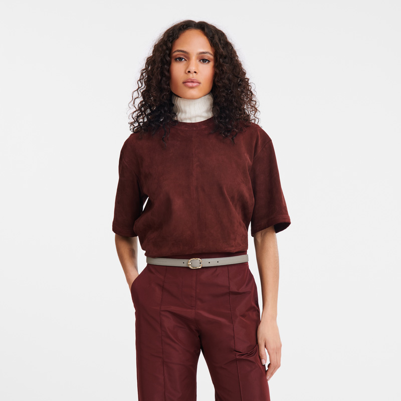 Longchamp | Le Foulonné Ladies' belt Turtledove - Leather | Turtledove