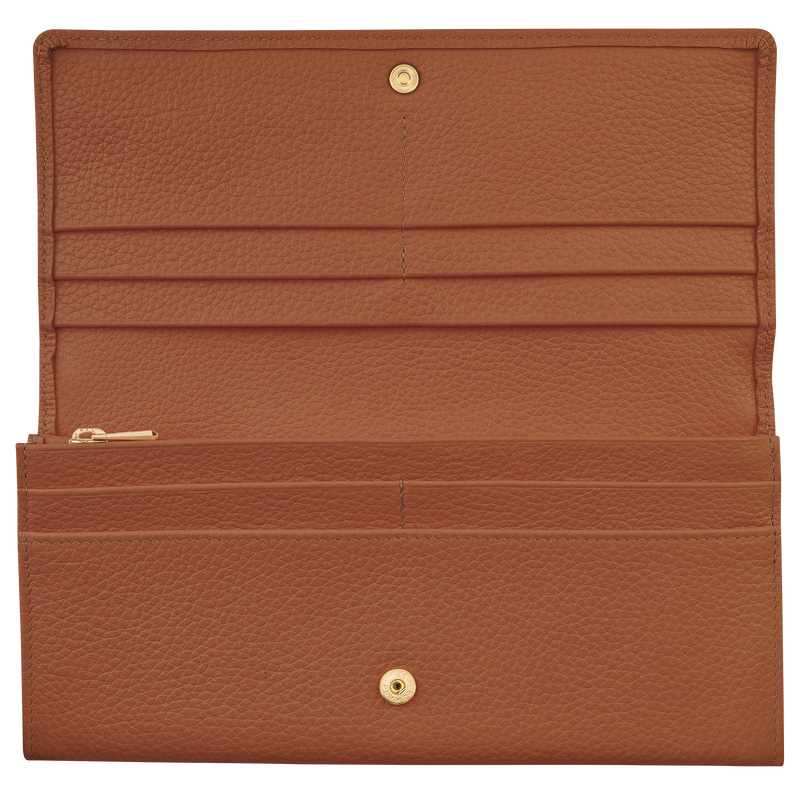 Longchamp | Le Foulonné Continental wallet Caramel - Leather | Caramel