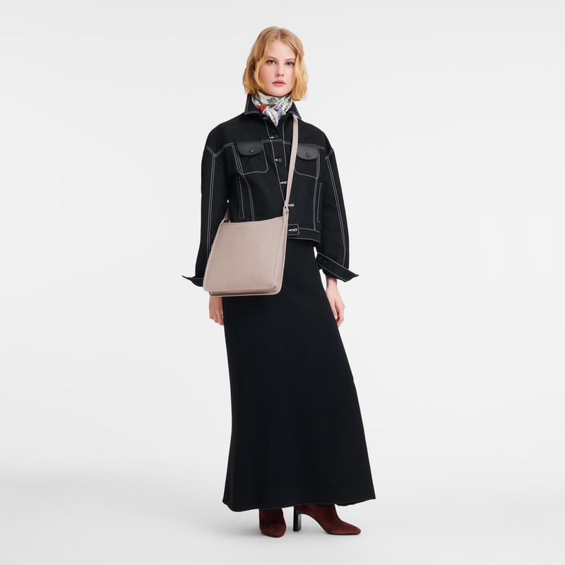 Longchamp | Le Foulonné M Crossbody bag Turtledove - Leather | Turtledove