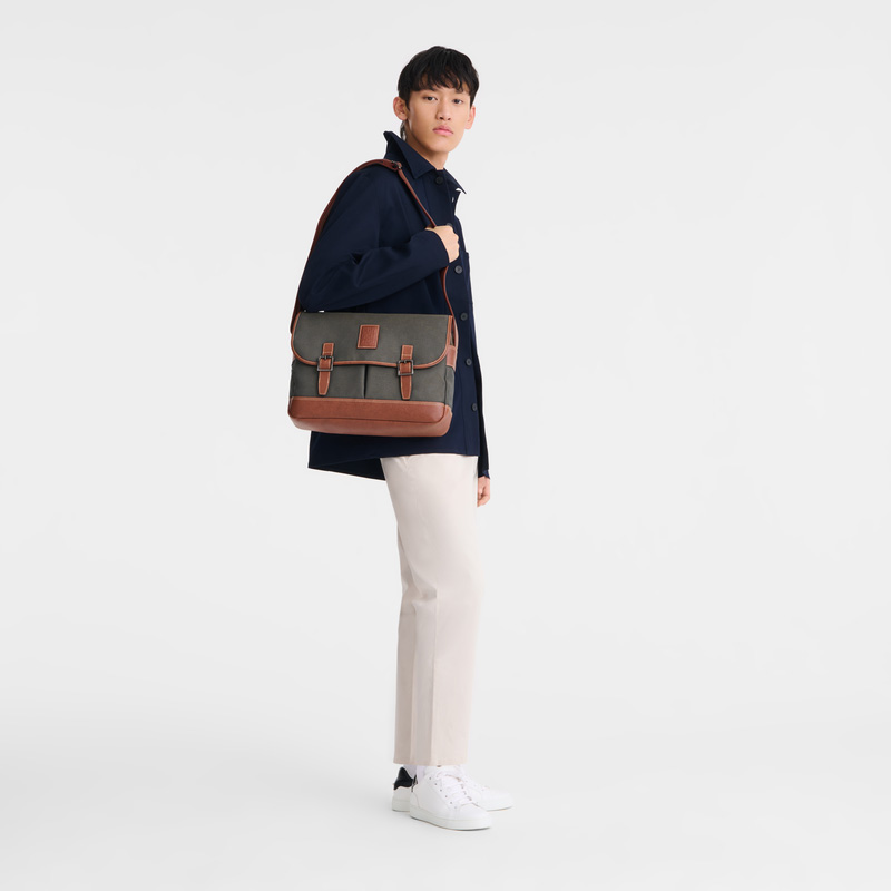 Longchamp | Boxford L Crossbody bag Brown - Recycled canvas | Brown