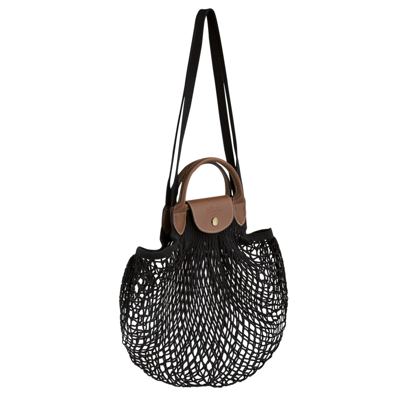 Longchamp | Le Pliage Filet L Mesh bag Black - Canvas | Black