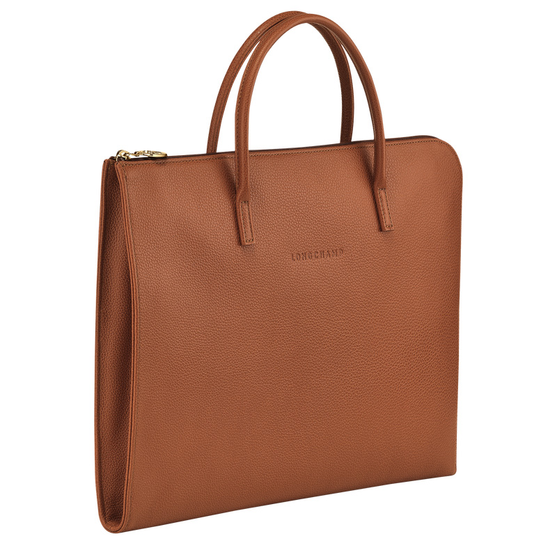 Longchamp | Le Foulonné S Briefcase Caramel - Leather | Caramel