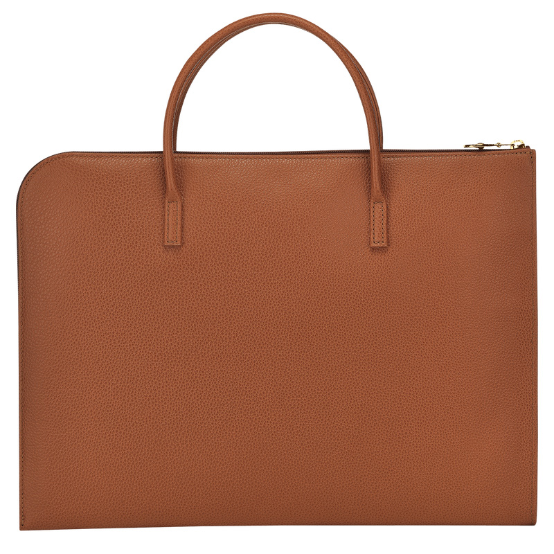 Longchamp | Le Foulonné S Briefcase Caramel - Leather | Caramel