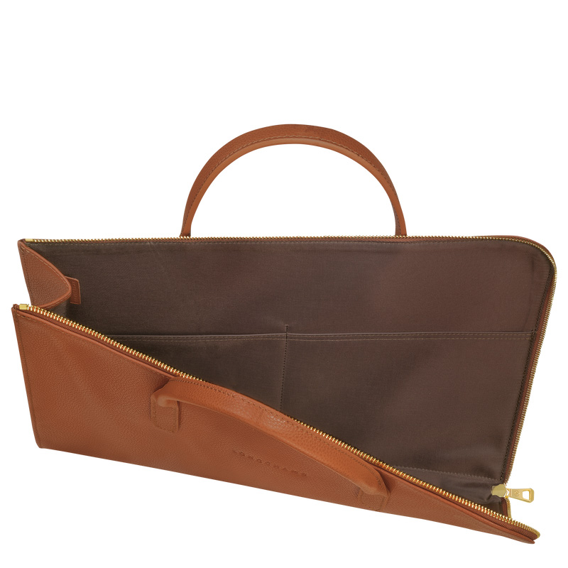 Longchamp | Le Foulonné S Briefcase Caramel - Leather | Caramel