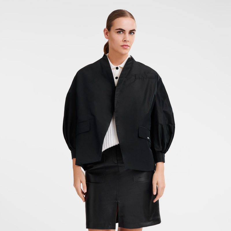 Longchamp | Kimono jacket Black - Technical taffeta | Black