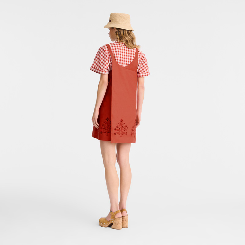 Longchamp | Dress Tomato - Embroidered canvas | Tomato