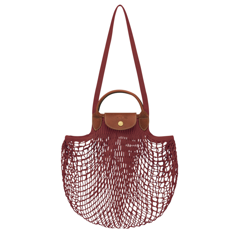 Longchamp | Le Pliage Filet L Mesh bag Mahogany - Canvas | Mahogany