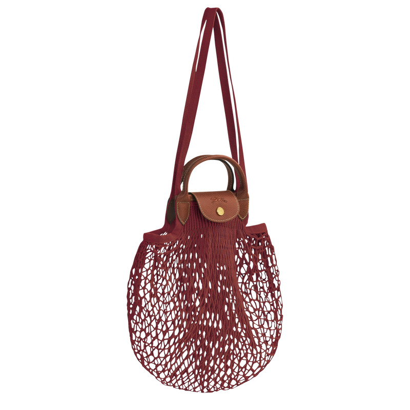 Longchamp | Le Pliage Filet L Mesh bag Mahogany - Canvas | Mahogany