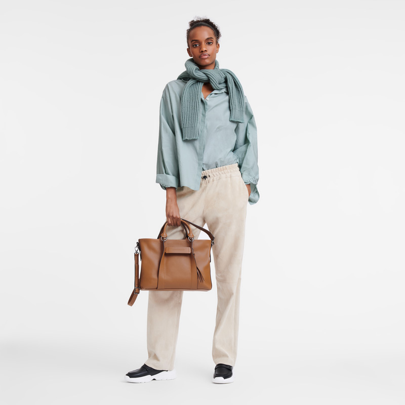 Longchamp | 3D L Handbag Natural - Leather | Natural