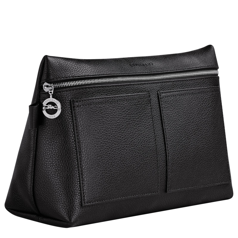 Longchamp | Le Foulonné Toiletry case Black - Leather | Black