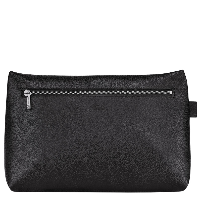 Longchamp | Le Foulonné Toiletry case Black - Leather | Black