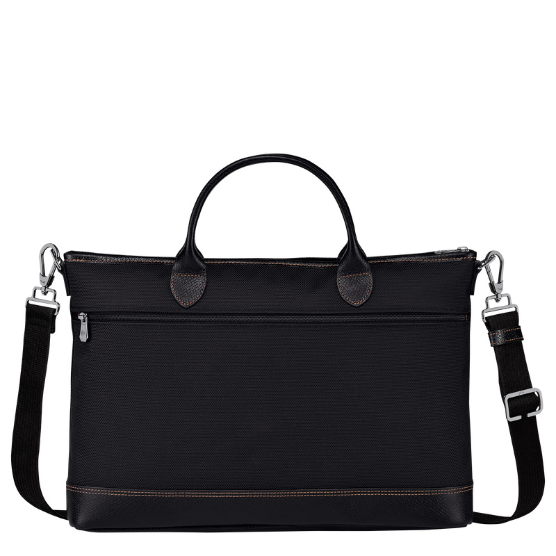 Longchamp | Boxford S Briefcase Black - Recycled canvas | Black